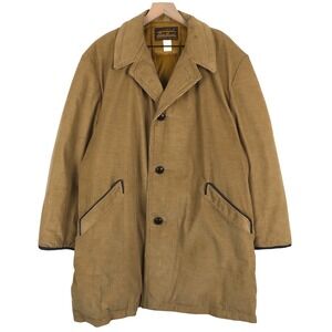 VTG EDDIE BAUER Corduroy Down Lined Field Jacket Men's Sz 48 XL/XXL Tan Coat USA